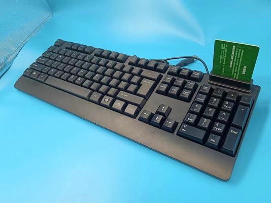 104keys Full Size Smart Card Reader Keyboard for Bank Use