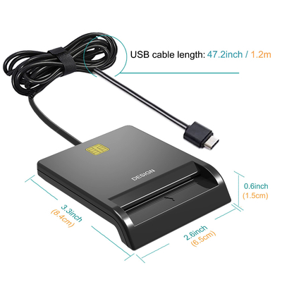 OEM Online Bank Writer Software Type-C USB Smart Card Reader for emv chip sim ic id credit card reader