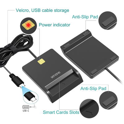 OEM Online Bank Writer Software Type-C USB Smart Card Reader for emv chip sim ic id credit card reader