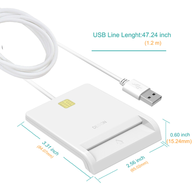 2025 New Launched Products White Id Usb Universal Smart Card Reader