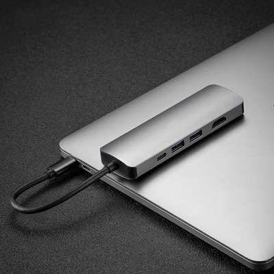 Portable USB C 5 Ports Hub Type-c to Rj45 HD 2*USB3.0 and 5 in 1 Adapter Cable